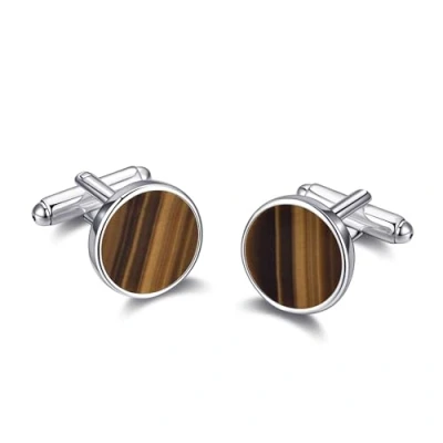 Image of Philip Jones Men&#039;s Tigers Eye Gemstone Cufflinks
