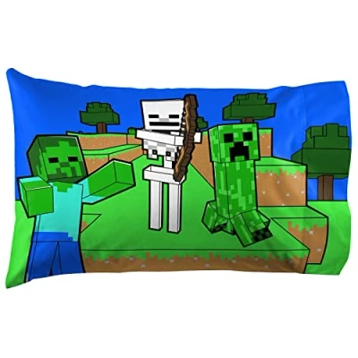 Image of Jay Franco Minecraft Creative Fashion 100% Cotton Pillowcase 50 x 70 cm