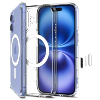 Image of Spigen Ultra Hybrid T MagFit Case for iPhone 16 [Camera Control Covered] [MagSafe Compatible] Clear White