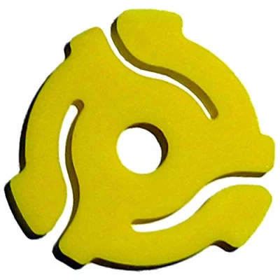 Image of (20 Pack) Yellow Plastic 45 RPM 7 Inch Vinyl Record Adaptor 7&quot; Insert