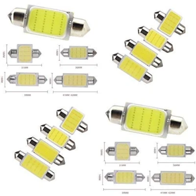 Image of MSA 2 x LED 12v CAR BULB C5W COB XENON WHITE FESTOON NUMBER PLATE 31 36 39 42MM (42mm)