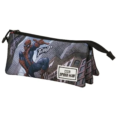 Image of Marvel Spiderman Arachnid FAN Triple Pencil Case 2.0, Red, 23 x 11 cm