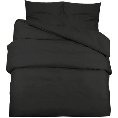 Image of vidaXL Duvet Cover Set Black 225x220 cm Light weight Microfiber
