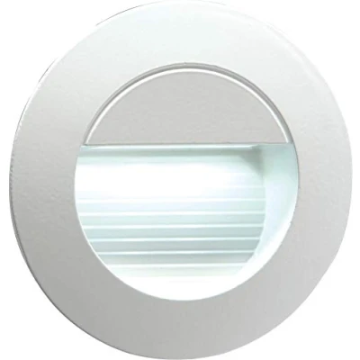 Image of KnightsBridge IP54 Round LED Recessed Stair &amp; Wall Guide Light White