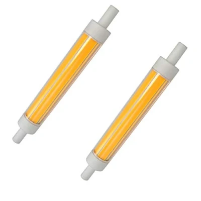 Image of Aoxdi Dimmable LED Light Bulb R7S 10W, Warm White, COB 118mm Lamp, AC220 240V, 2 Pack (Warm White)