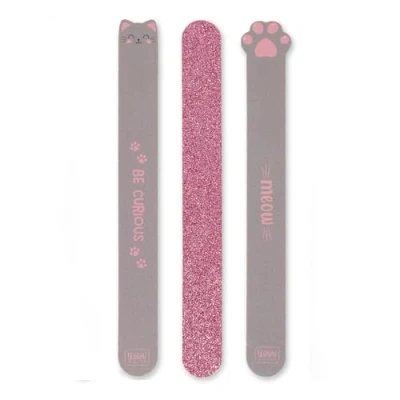 Image of Legami Set of 3 Nail Files, Nails in Front Men, Kitty, Files Suitable for Trimming, Filing and Shaping All Types, a Precise Manicure, 2 x 18 cm