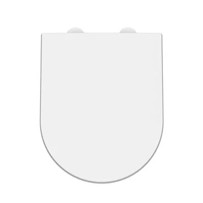 Image of Luxury D Shaped Toilet Seat with Soft Close Quick Release Hinges 370mm Wide White Nuie