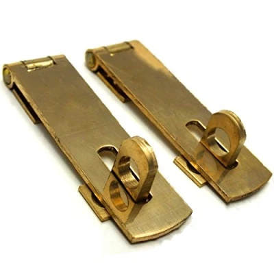 Image of 2X Solid Brass Hasps &amp; Staples 63mm Cupboard/Cabinet Strap Lock