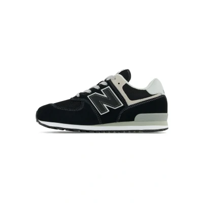 Image of New Balance 574 Unisex Trainers for kids, Size: 4.5, Black white Leather and textile