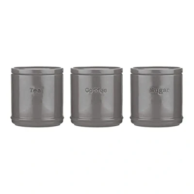 Image of Price &amp; Kensington Accents Charcoal Tea Coffee Sugar Canisters