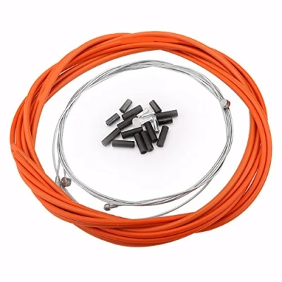 Image of VGEBY Durable Mountain Bike Brake Cable, Replaceable Wire For Both Front and Rear With Housing Set, Ferrules Orange