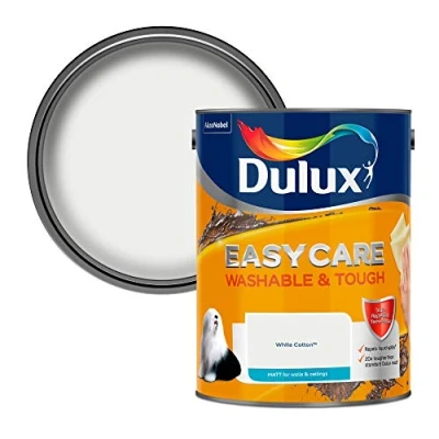 Image of Dulux Easycare Washable &amp; Tough Matt Emulsion Paint White Cotton 5L