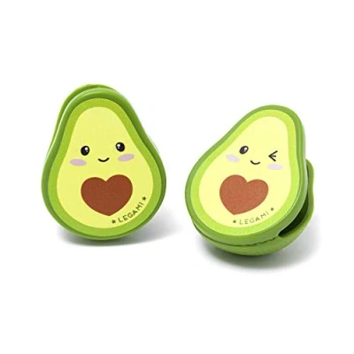 Image of Legami Set of 4 Clip Close Package, 4.2x5.5 cm, Avocado Theme