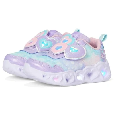 Image of Skechers Girls Trainers, Lavender Sparkle Mesh/Light Pink Mesh, 5 UK