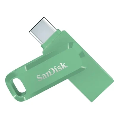 Image of SanDisk 128GB Ultra Dual Drive Go USB C Flash Drive, memory stick for Android smartphone, tablets, Macs, up to 400 MB/s, reversible Type and A connectors, Green