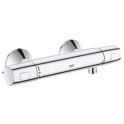 Image of GROHE Precision Trend Wall Mounted Exposed Cool Touch Shower Thermostat (Metal Grip, Safety Button at 38C, Adjustable Economy Stop, QuickSpanner Included), Size 307 mm, Chrome, 34229002