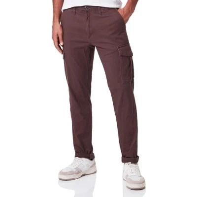 Image of Jack &amp; Jones Mens Cargo Trousers Slim Fit Brown Size 30W/34L
