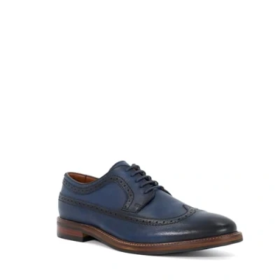 Image of Dune Mens STEELES Lace Up Brogues Size UK 11 Flat Heel Navy