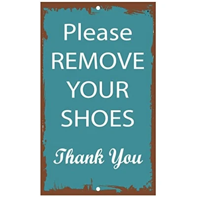 Image of Inga Vintage Decor Please Remove Your Shoes Thank You Bn2032 Man Cave Garage Signbar Sign Metal Wall Tin 8x12 inches