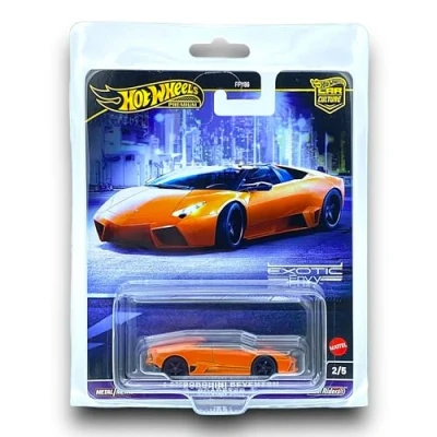 Image of Hot Wheels Premium Car Culture Lamborghini Reventon Roadster (Orange) Exotic Envy 2/5 2024 includes a KLAS Keeper Protector Case HKC76