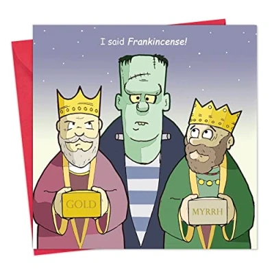 Image of Twizler Funny Christmas Card with Frankenstein Merry Xmas Mens for Him Husband Son Dad Womens Her Wife Daughter Mum