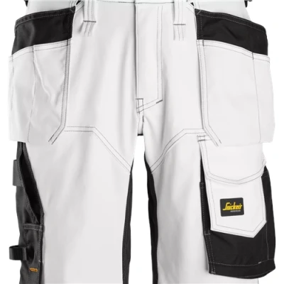 Image of Snickers AllroundWork Stretch Loose Fit Work Shorts Holster Pockets White/Black 52