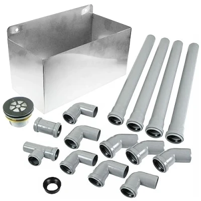 Image of STAINLESS STEEL TUNDISH &amp; DRAIN PIPE INSTALLATION KIT FOR RATIONAL COMBI STEAMER OVEN
