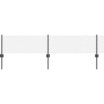 Image of vidaXL Chain Link Fence with 10 U Posts Grey 0.4x10 m Steel