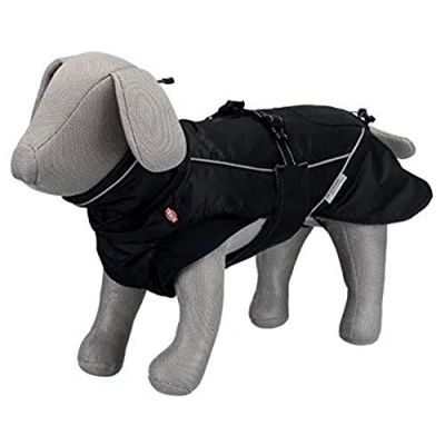 Image of Trixie Coat Dog Clothes Pets Jacket Vest Raincoat Large Small Medium Waterproof Dogs Accessories Brizon Size S 40cm Black