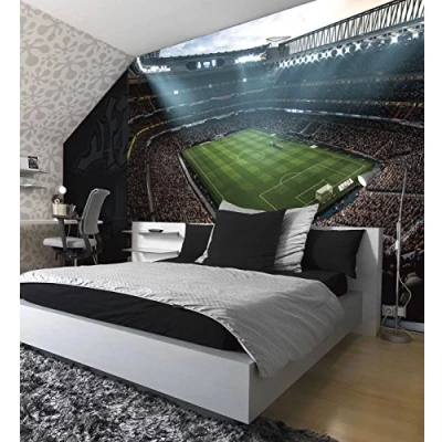 Image of amazingsticker Football Stadium Pitch Sports Wall Mural Photo Wallpaper Kids Bedroom Game Covering Decoration 260x175cm