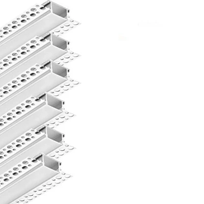 Image of Besseto Plaster in LED Profile, 6 Pack 3.3ft/1M Strip Light Diffuser Profile,Trimless Drywall Aluminum Profile Channel for Wall and Ceiling
