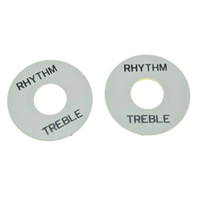 Image of KAISH 2pcs White with Black LP Guitar Toggle Switch Washer Plate Rhythm Treble Ring for Les Paul