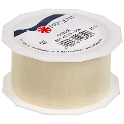Image of C.E. Pattberg Sheer Organza Ribbon Cream, 27 Yards Gift Wrap Ribbon, 1.6 inches Width, Accessories for Decoration &amp; Handicrafts, Presents, Every Occasion