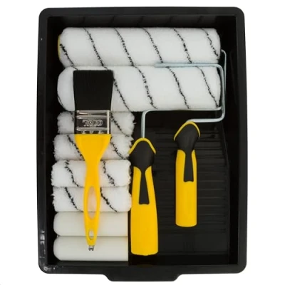 Image of Coral 10501 Easy Coater Paint Kit with Headlock and Mini Roller Frame Hybrid Brush 12 Piece Pack Set
