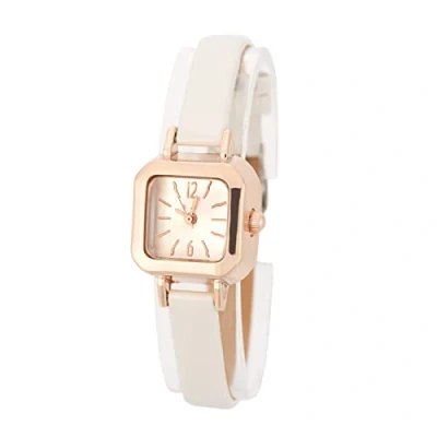 Image of FILFEEL Women&#039;s Watch with PU Strap Analogue Quartz Wrist Fashion Small Square Dial (White)