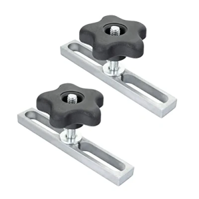 Image of POWERTEC 71642 Miter Slot Hardware Kit (Slot Bars, Knobs, Screws, Washers)
