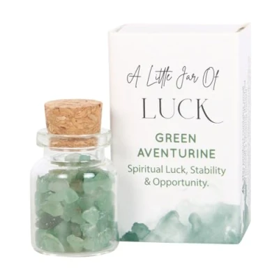 Image of Aventurine Crystal Jar in Luck Infused Matchbox Handcrafted Spiritual Charm, Positive Energy Talisman Healing Gift