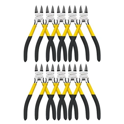 Image of Wire Cutters 10 Pack, 6.5 inch, BOOSDEN Flush Cutters, Spring Loaded Cutting Pliers, Side Dykes Cutter, Clippers, Plastic for Jewelry, Floral, Electrical