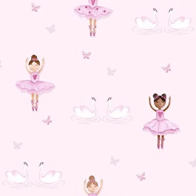Image of Holden Decor Make Believe Ballerina Pink Wallpaper 12460 Kids Childrens