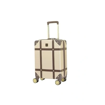 Image of Infinity Leather Gold Cabin Suitcase 55 x 35 22 cm Lightweight Hard Shell Luggage Suitable for Easyjet, Ryaniar, Jet 2 Paid Carry on
