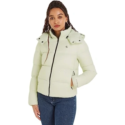 Image of Calvin Klein Jeans Women Down Jacket Archetype Short Puffer Winter, Green (Canary Green), XXS