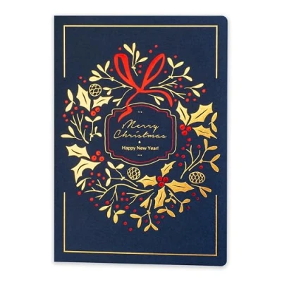 Image of Art Nuvo Exclusive Christmas Cards Set of 10 120 x 170 mm Gold Plated and Embossed Designs Made from Jewellery Paper with Inserts Envelopes, Medium