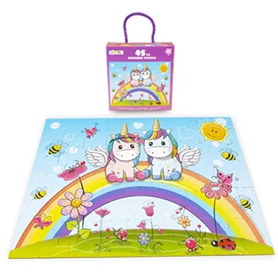Image of abeec Unicorn Puzzle 45 Piece Jigsaw Puzzles For Kids Toys Age 3+ Game Girls Gifts
