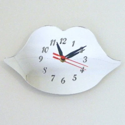 Image of Super Cool Creations Lips Clock Mirror 30cm x 25cm