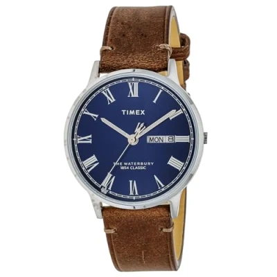 Image of Timex Men Analogue Quartz Watch with Leather Strap TW2W14900