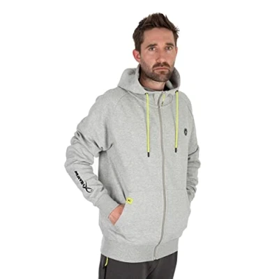 Image of Matrix Black Edition Full Zip Hoody Marl Grey/Lime (2XL)