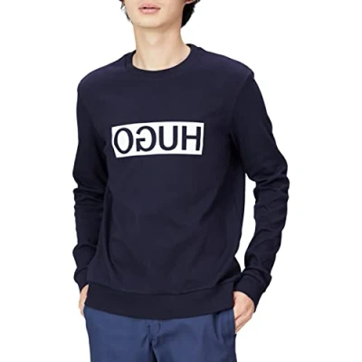 Image of HUGO Men&#039;s Dicago Sweatshirt, Blue (Navy 410), Large