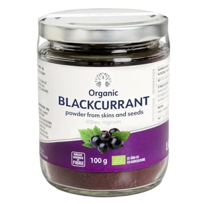 Image of LOOV Organic Blackcurrant Powder (Pomace Powder), 100 g, High in Vitamin C, Made Only from Berry Skins and Seeds, no Added Sugar, Grown Nordic Climate Europe