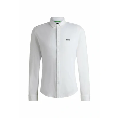 Image of BOSS Mens Biado R Anti Wrinkle Regular fit Shirt in Cotton Jersey