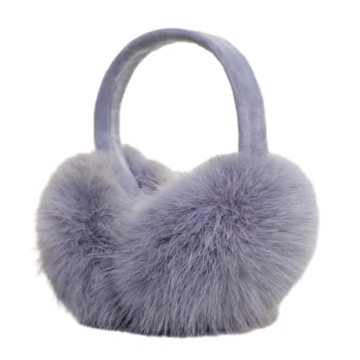 Image of Fhsqwernm Foldable Winter Earmuff Soft &amp; Warm Ear Covers For Women Teens Girl Lovely Furry Plush Protectors Outdoor Muffs